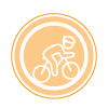 Icon of a mountain biker for bike parks