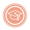 Icon of graduation cap for higher education