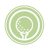 Icon of a teed up golf ball for golf courses