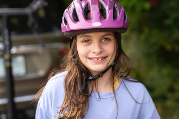 Girl Getting Ready To Bike Ride