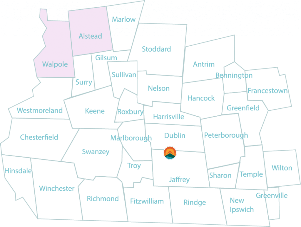 Map with SAU 60 towns highlighted