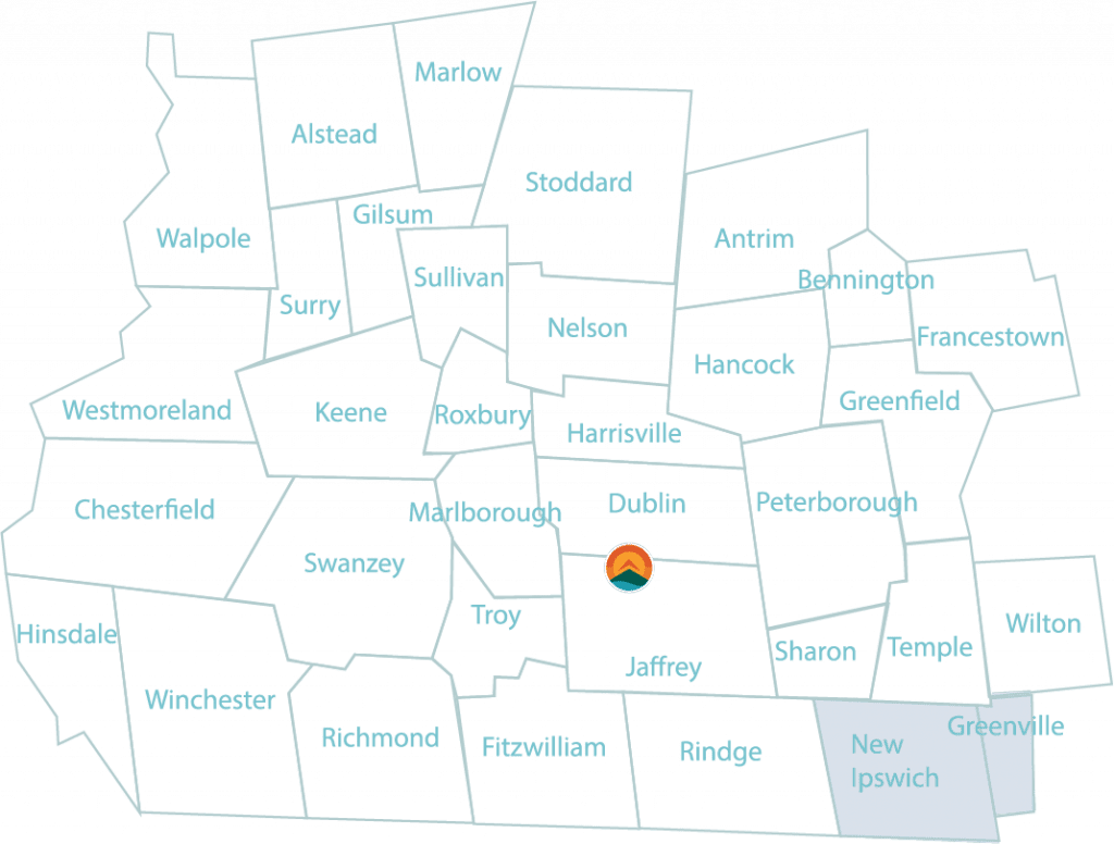 Map with SAU 87 towns highlighted