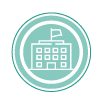 Icon of a school building in teal for SAU 29